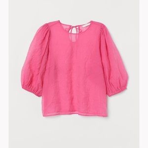 H&M Pink Puff Sleeve Top